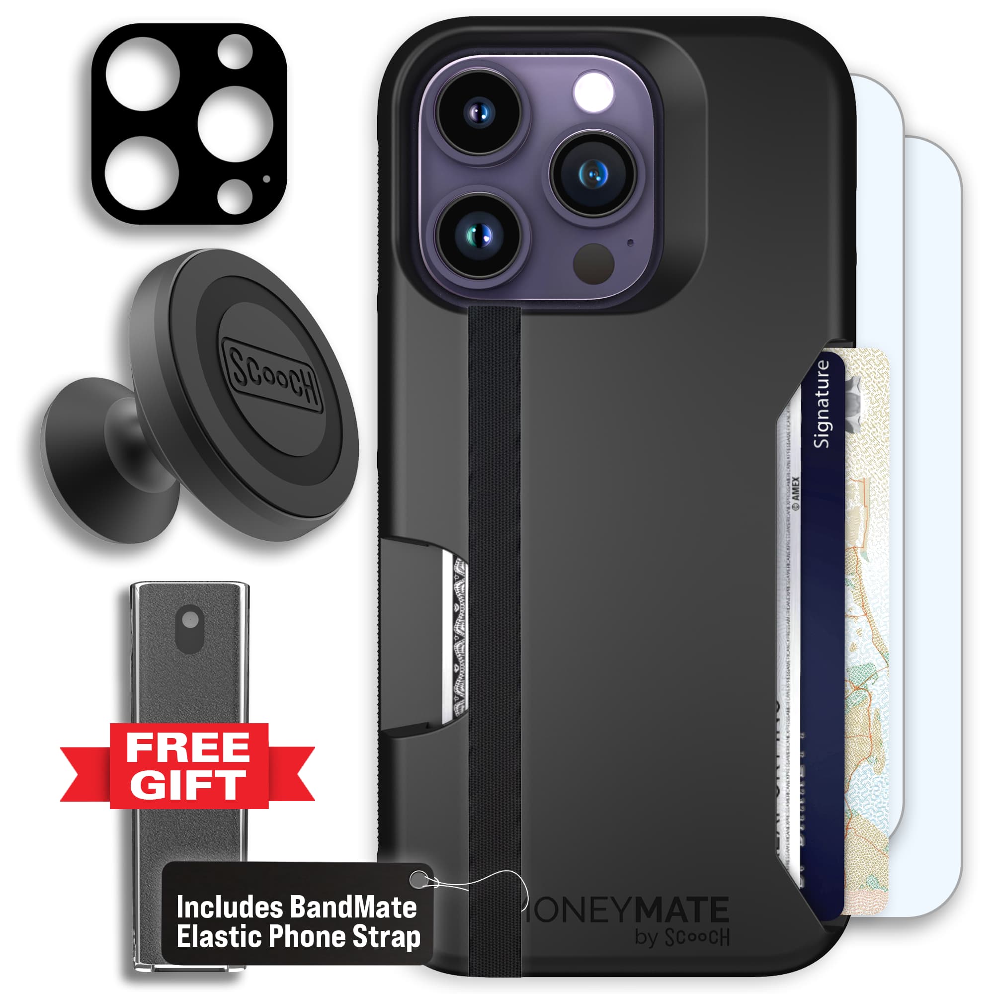 Moneymate - iPhone 14 Pro - Black - Defender Bundle