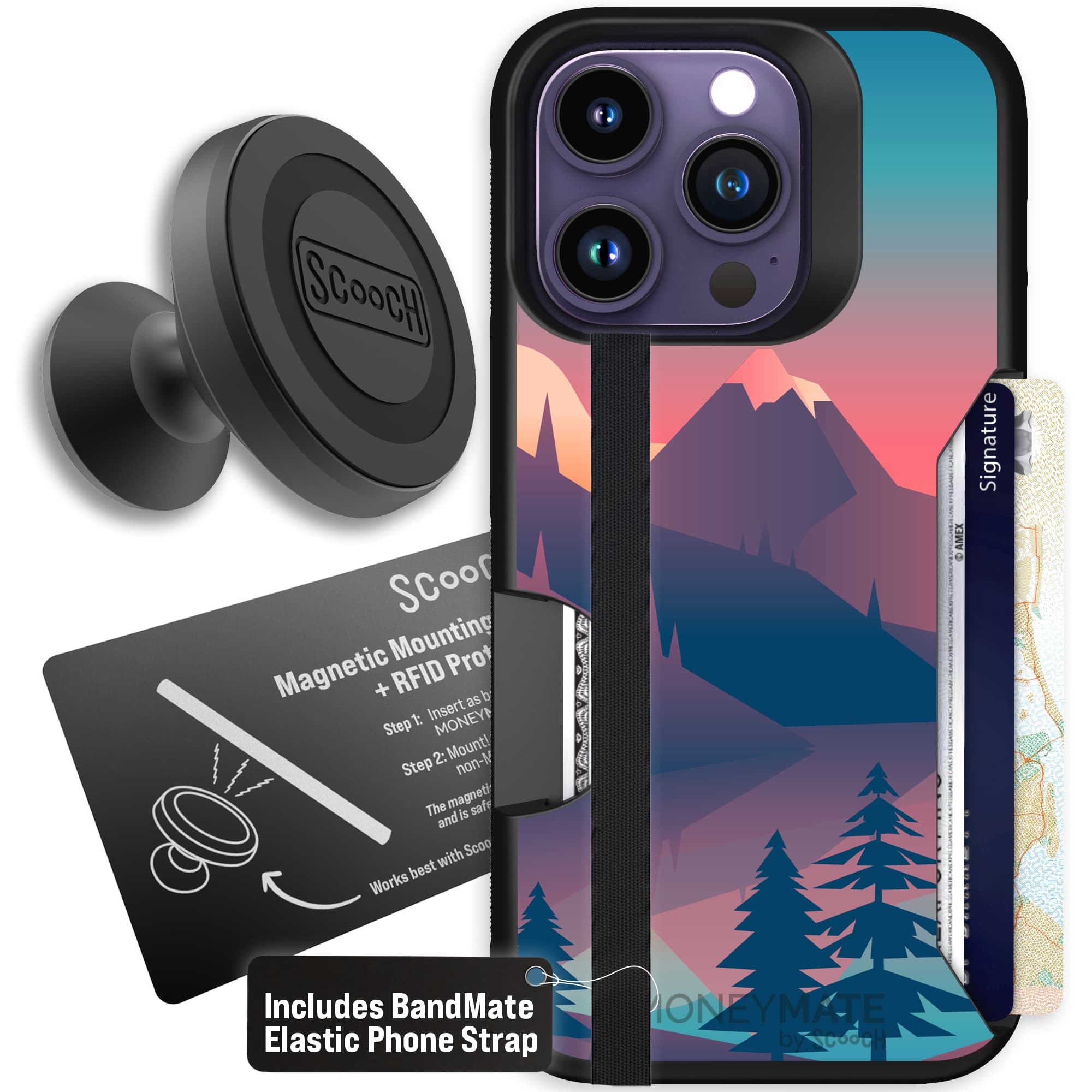 Moneymate - iPhone 14 Pro - Mountain Range - Starter Bundle
