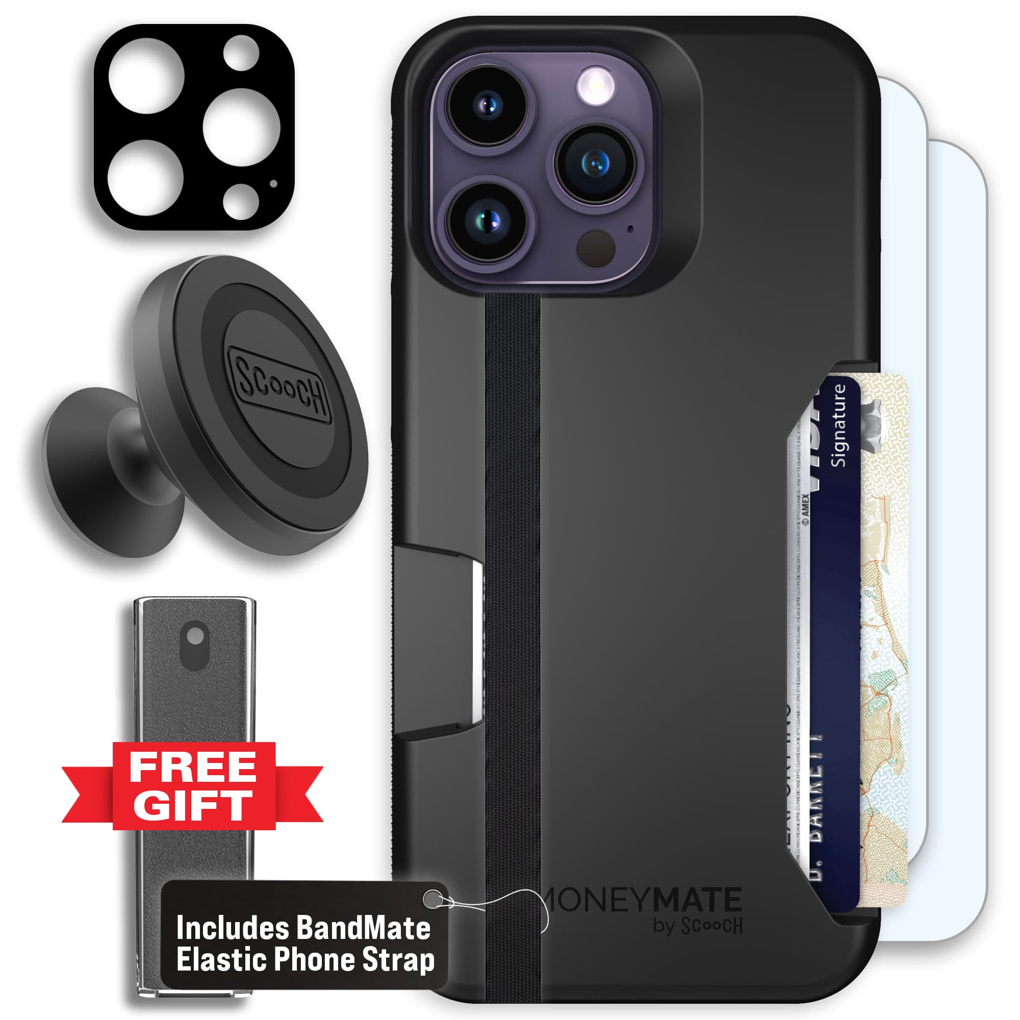 Moneymate - iPhone 14 Pro Max - Black - Defender Bundle