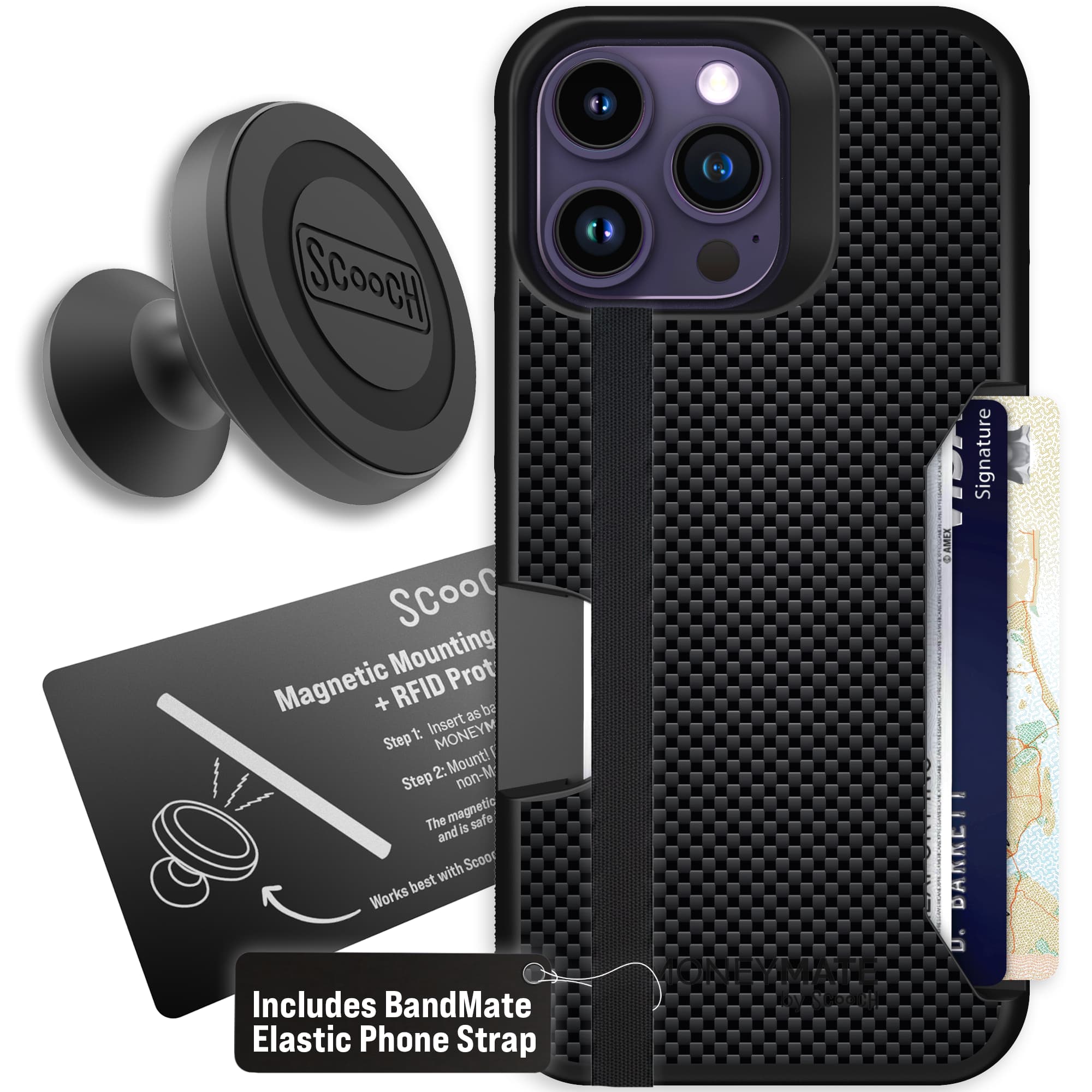 Moneymate - iPhone 14 Pro Max - Carbon Fiber - Starter Bundle