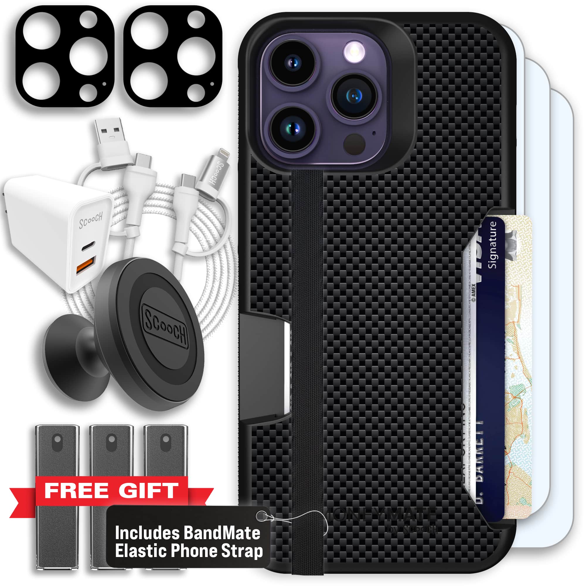 Moneymate - iPhone 14 Pro Max - Carbon Fiber - Ultimate Bundle
