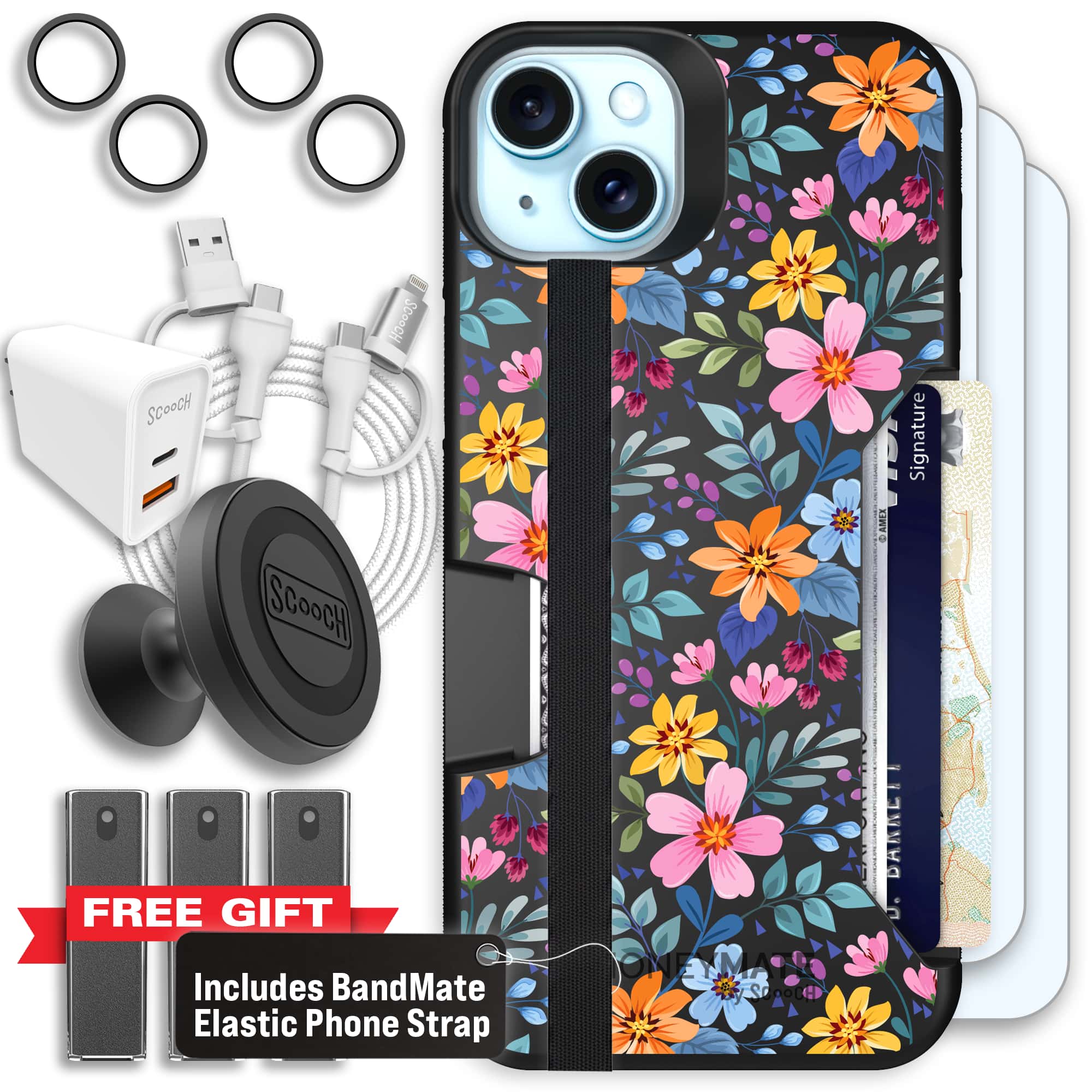 Moneymate - iPhone 15 Plus - Full Bloom - Ultimate Bundle