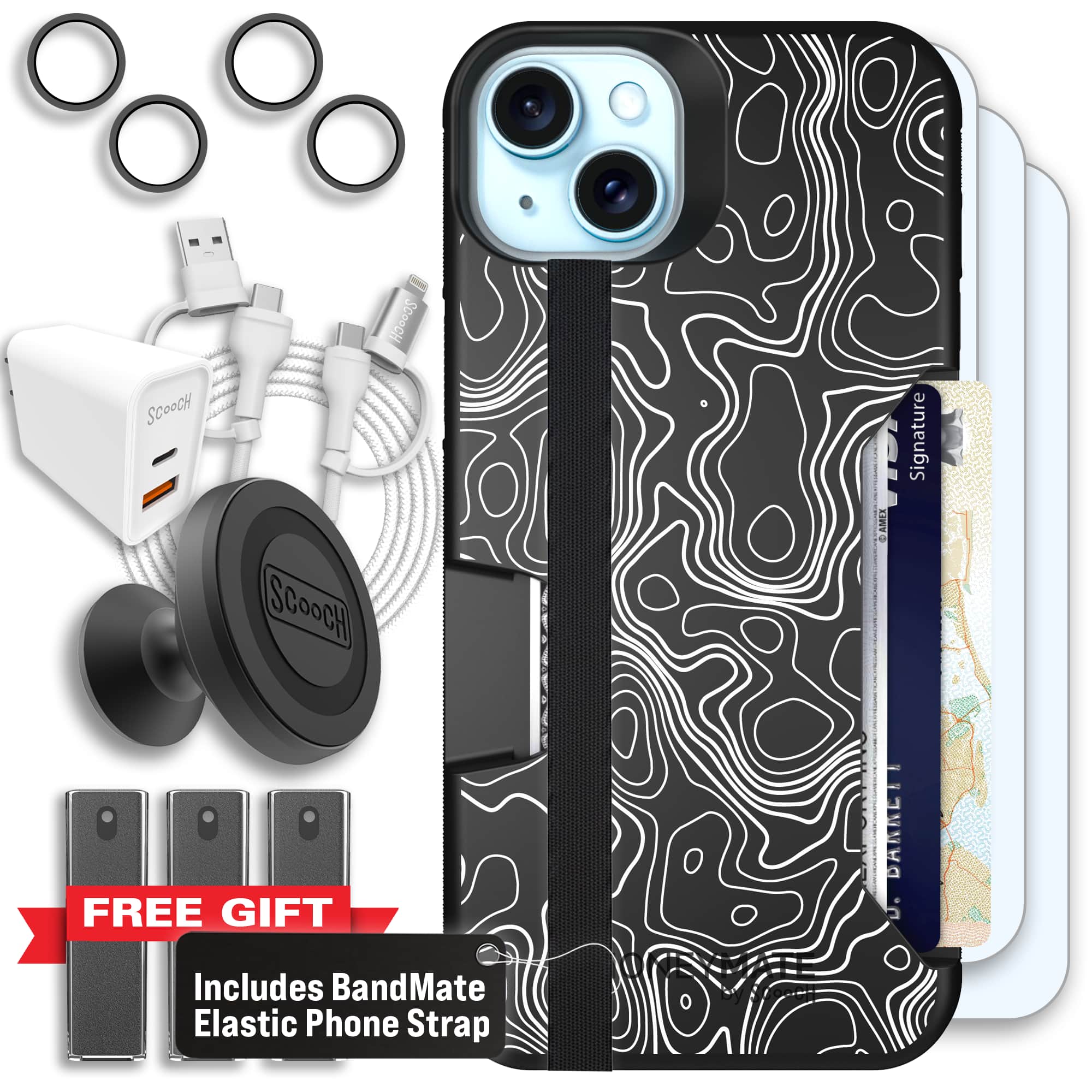 Moneymate - iPhone 15 Plus - Topography - Ultimate Bundle