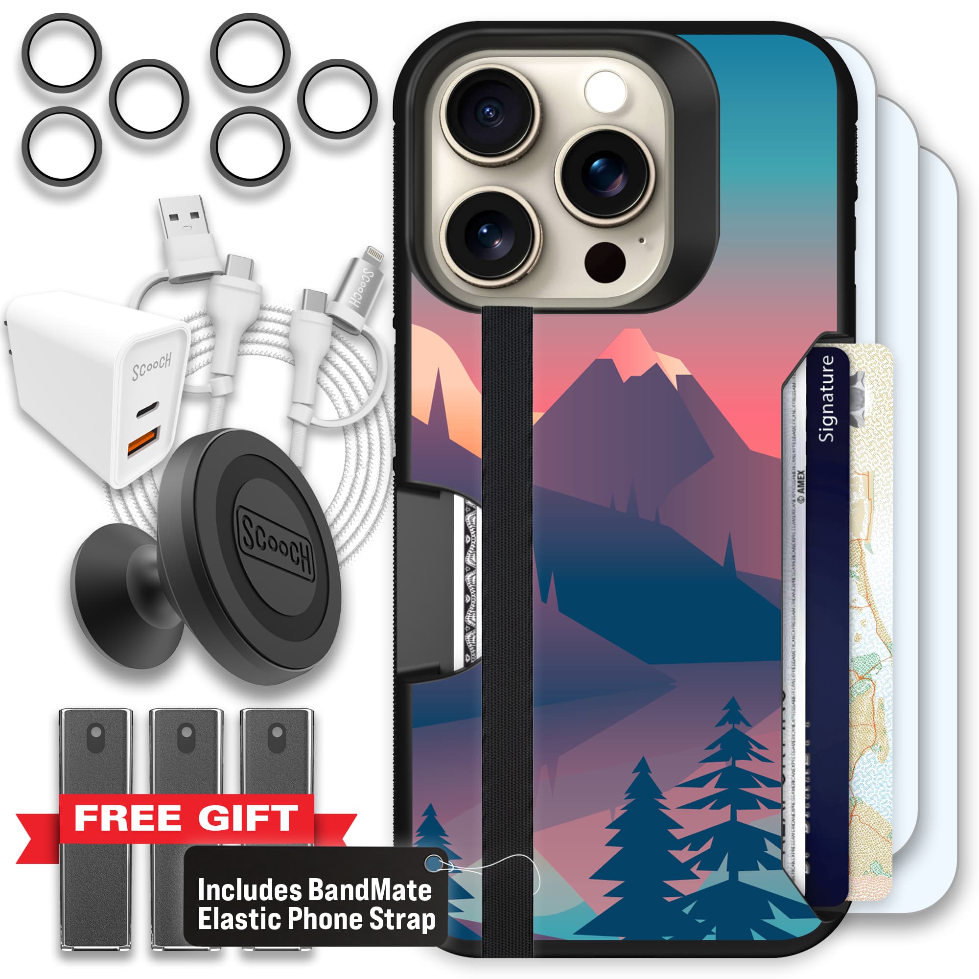 Moneymate - iPhone 15 Pro - Mountain Range - Ultimate Bundle