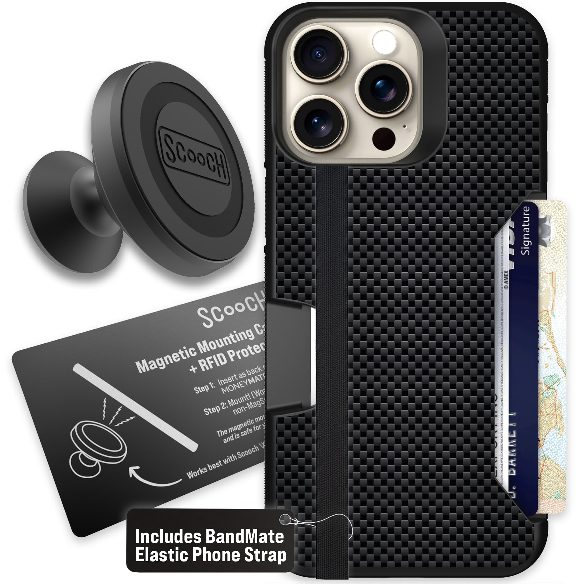 Moneymate - iPhone 15 Pro Max - Carbon Fiber - Starter Bundle