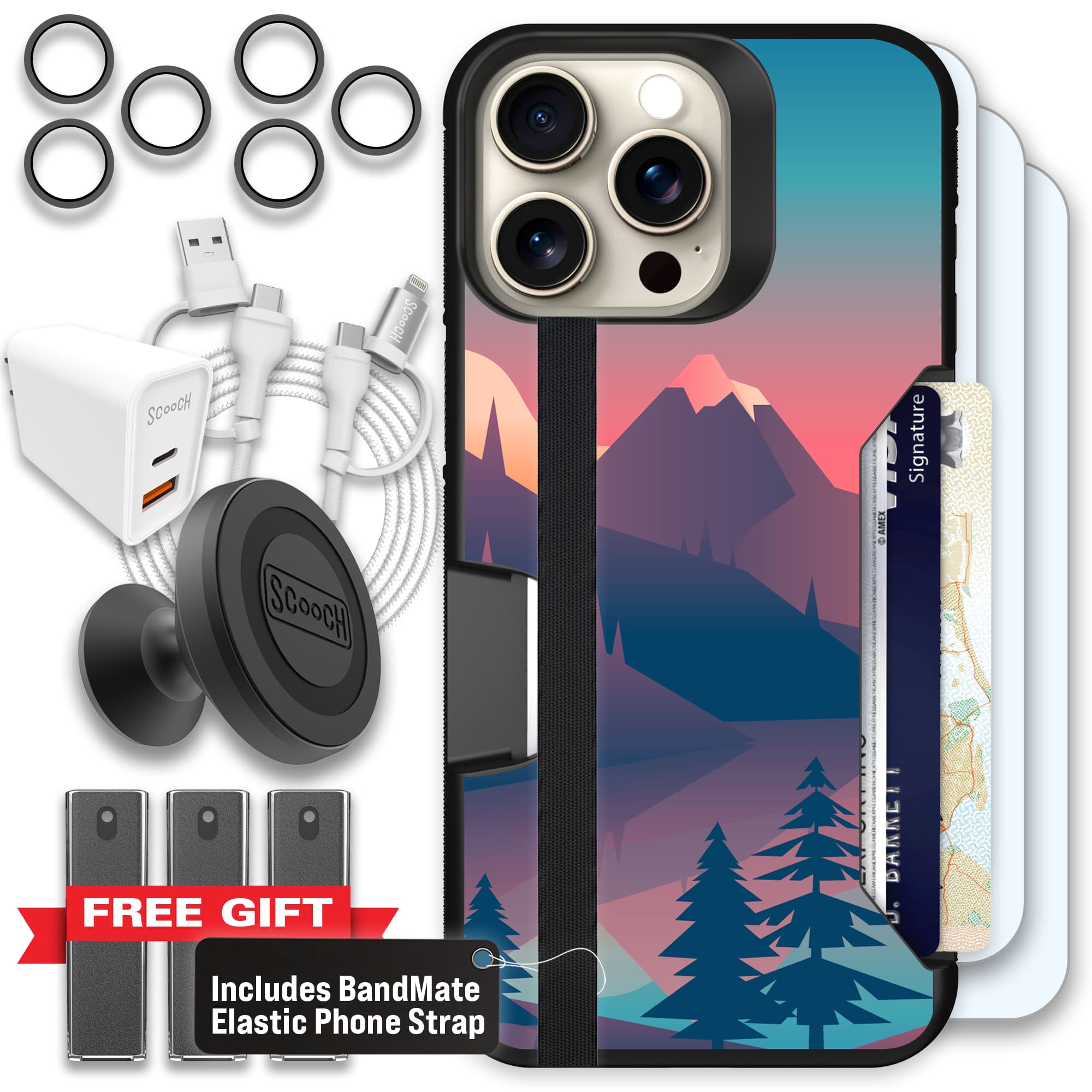 Moneymate - iPhone 15 Pro Max - Mountain Range - Ultimate Bundle