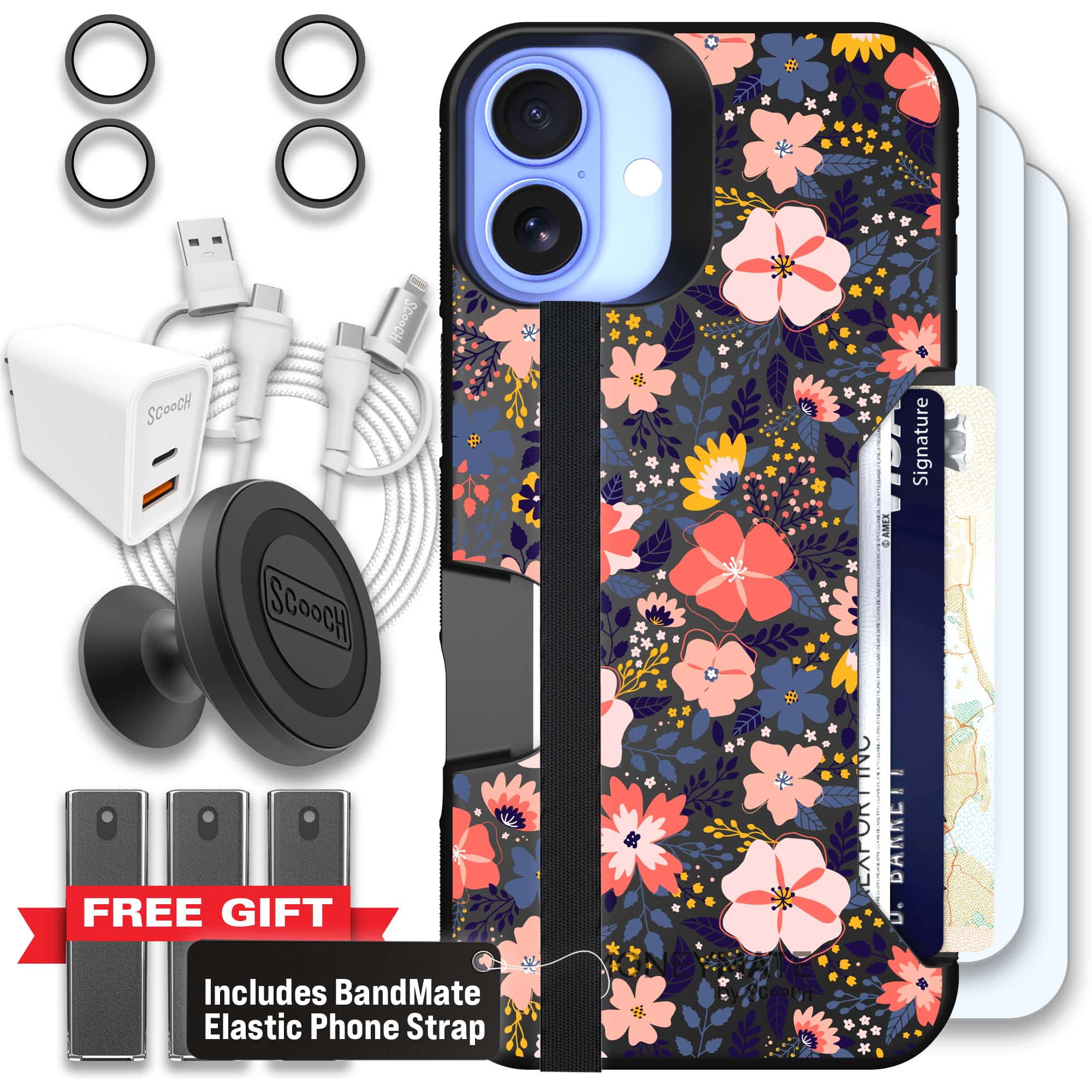 Moneymate - iPhone 16 Plus - Wildflowers - Ultimate Bundle