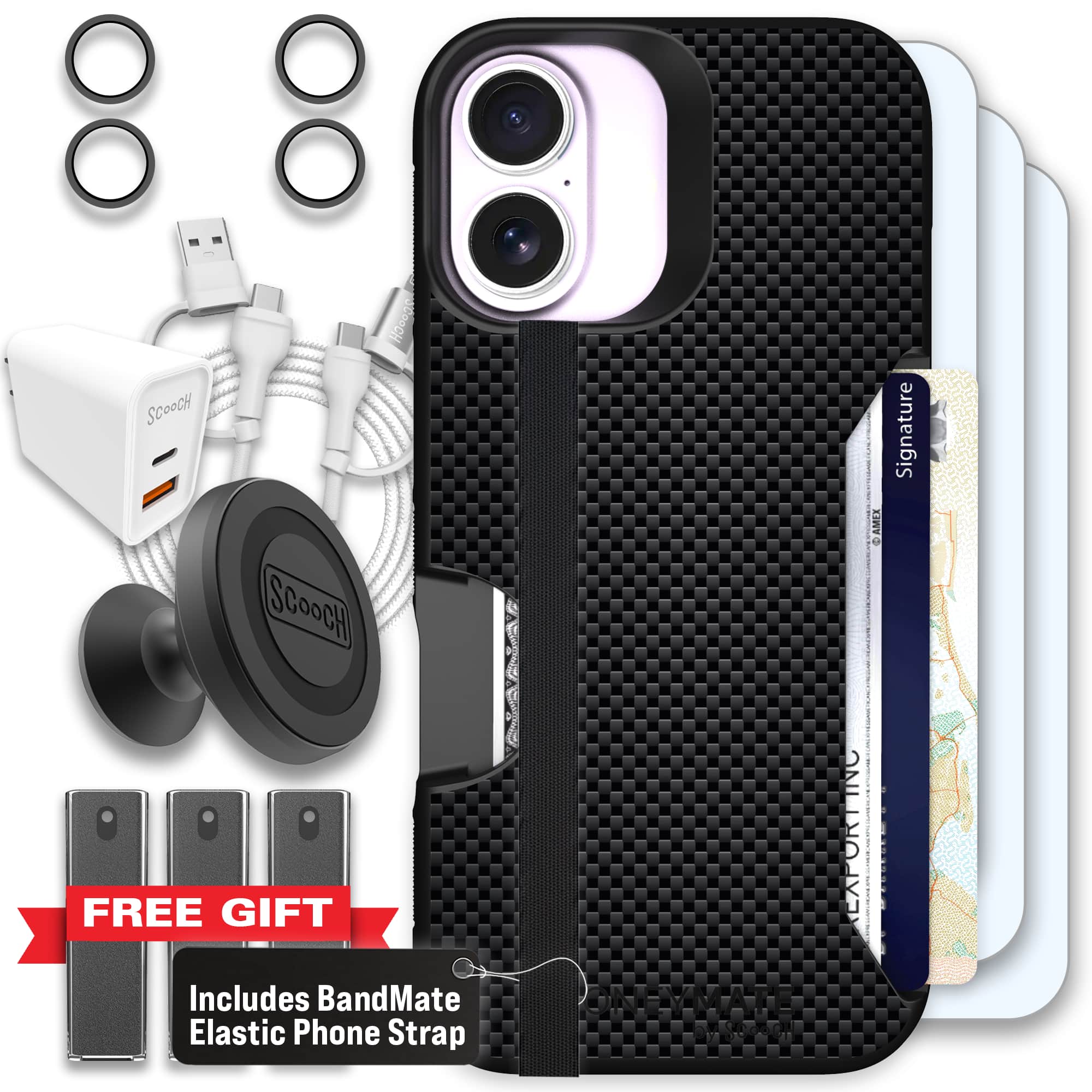 Moneymate - iPhone 17 - Carbon Fiber - Ultimate Bundle