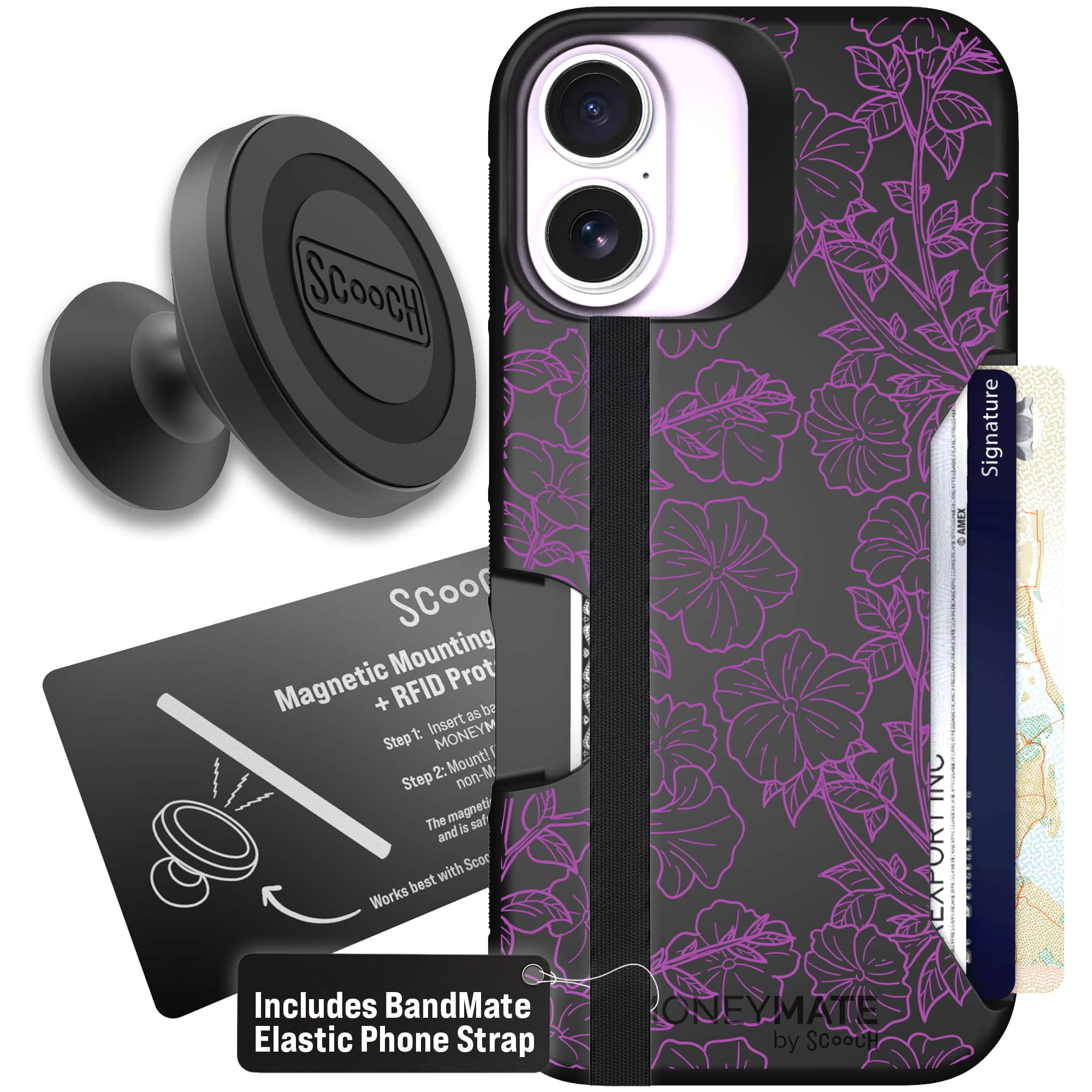 Moneymate - iPhone 17 - Purple Petunias - Starter Bundle