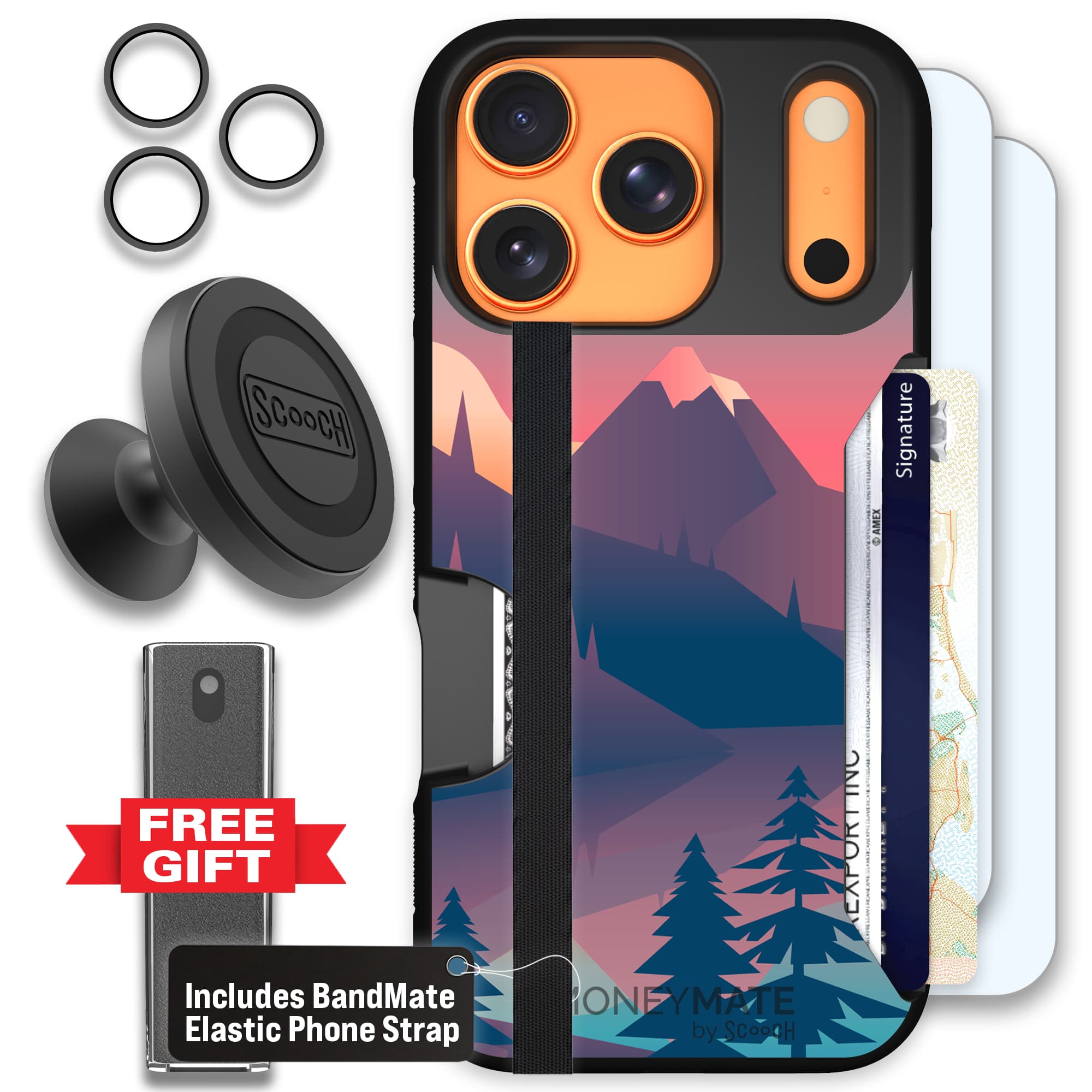 Moneymate - iPhone 17 Pro - Mountain Range - Defender Bundle