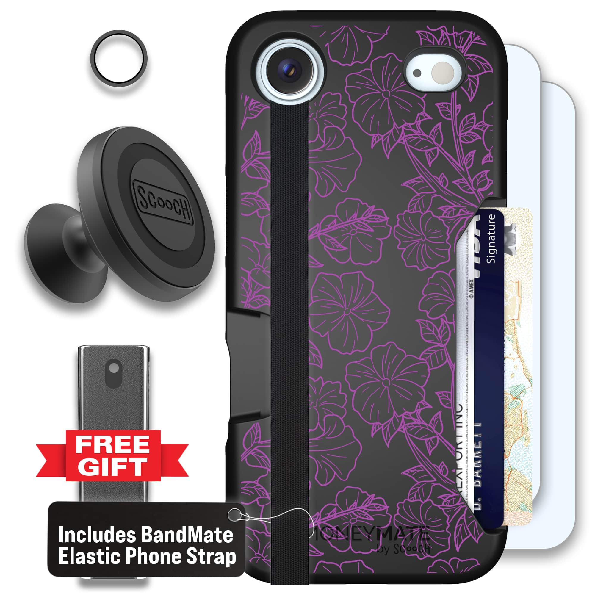 Moneymate - iPhone Air - Purple Petunias - Defender Bundle