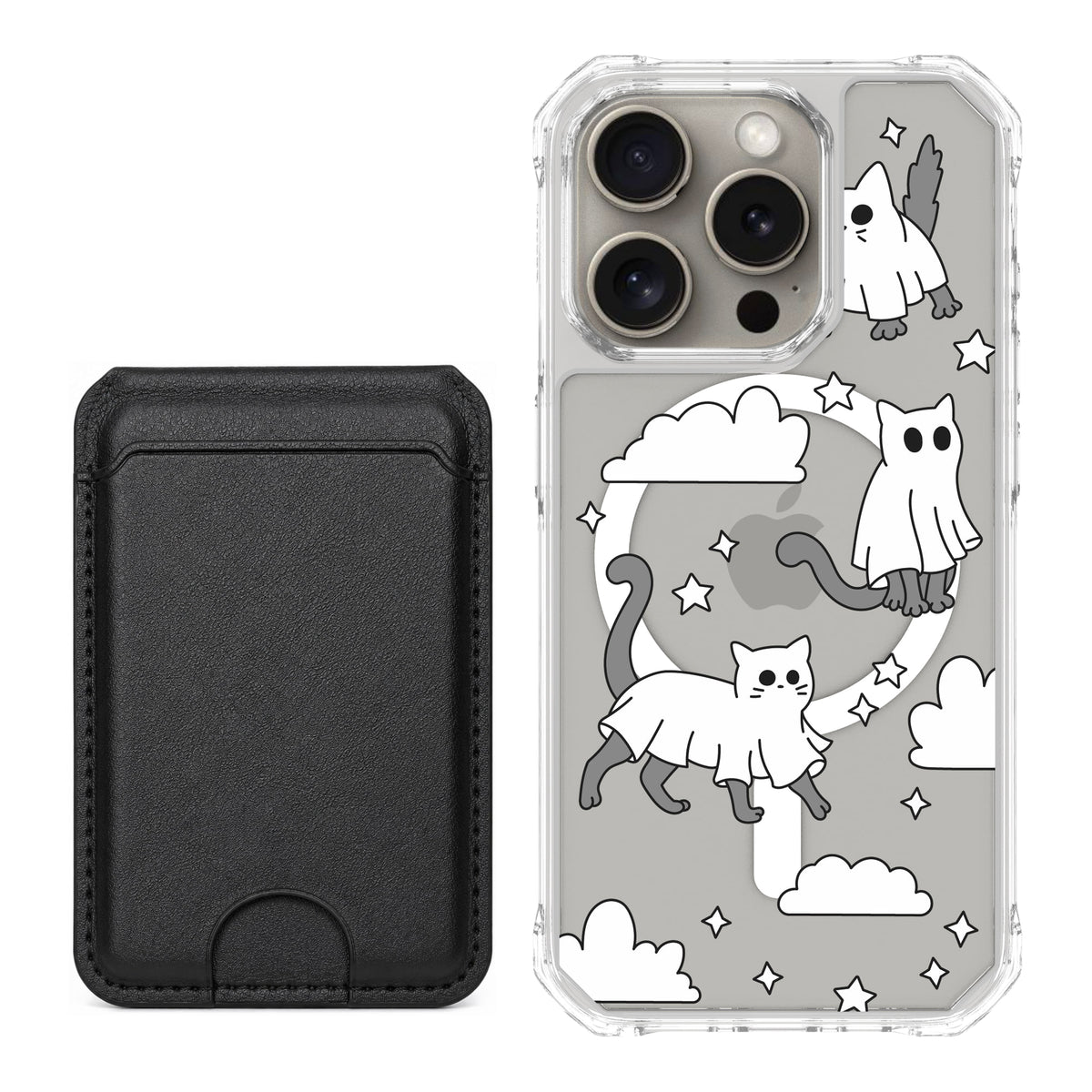 Scooch MagCase Scaredy Cats black magwallet bundle featuring the original Scaredy Cats print