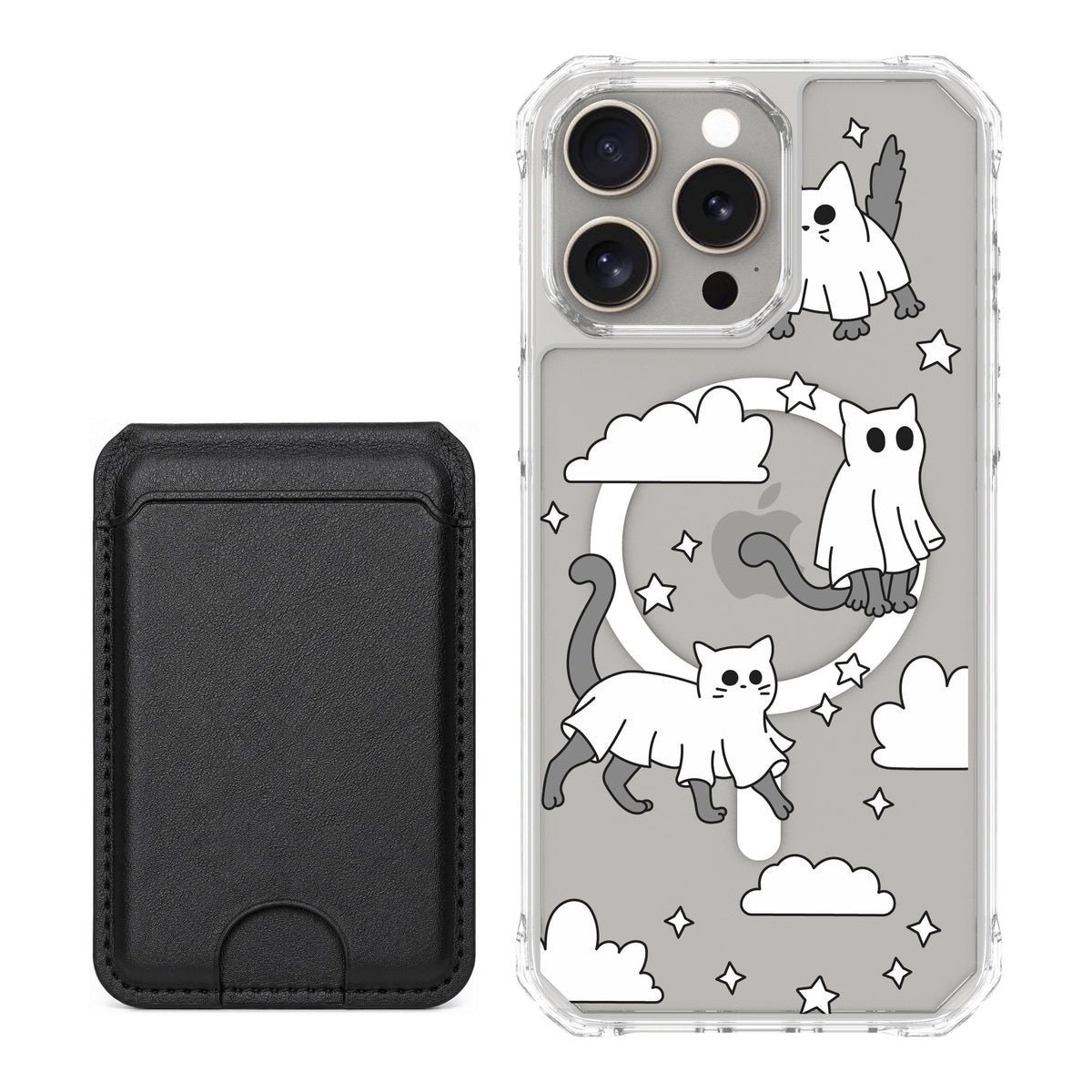 Scooch MagCase Scaredy Cats black magwallet bundle featuring the original Scaredy Cats print