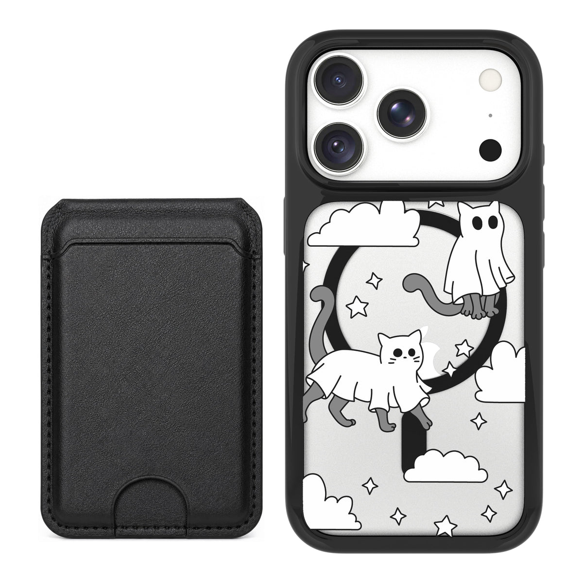 Scooch MagCase Scaredy Cats black magwallet bundle featuring the original Scaredy Cats print