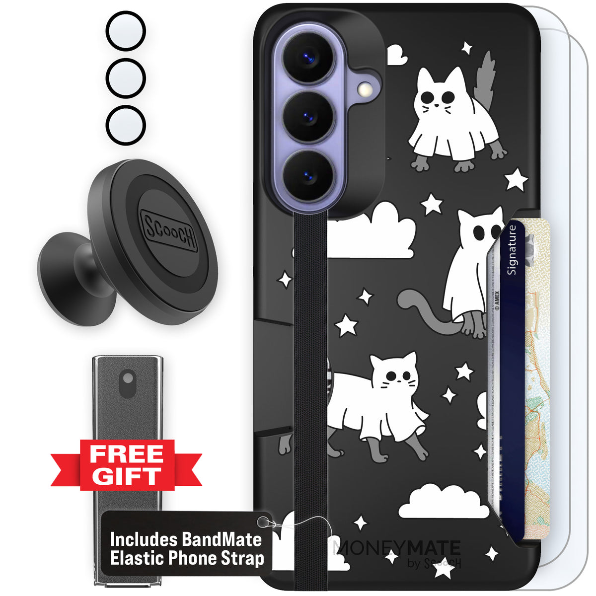 Scooch Moneymate Scaredy Cats defender bundle featuring the original Scaredy Cats print