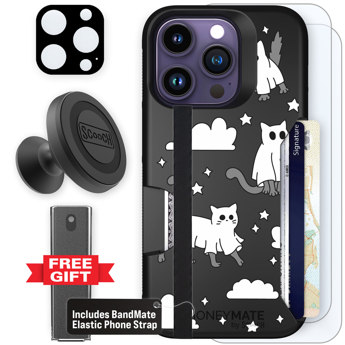 Scooch Moneymate Scaredy Cats defender bundle featuring the original Scaredy Cats print