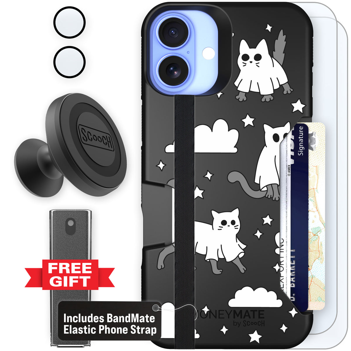 Scooch Moneymate Scaredy Cats defender bundle featuring the original Scaredy Cats print