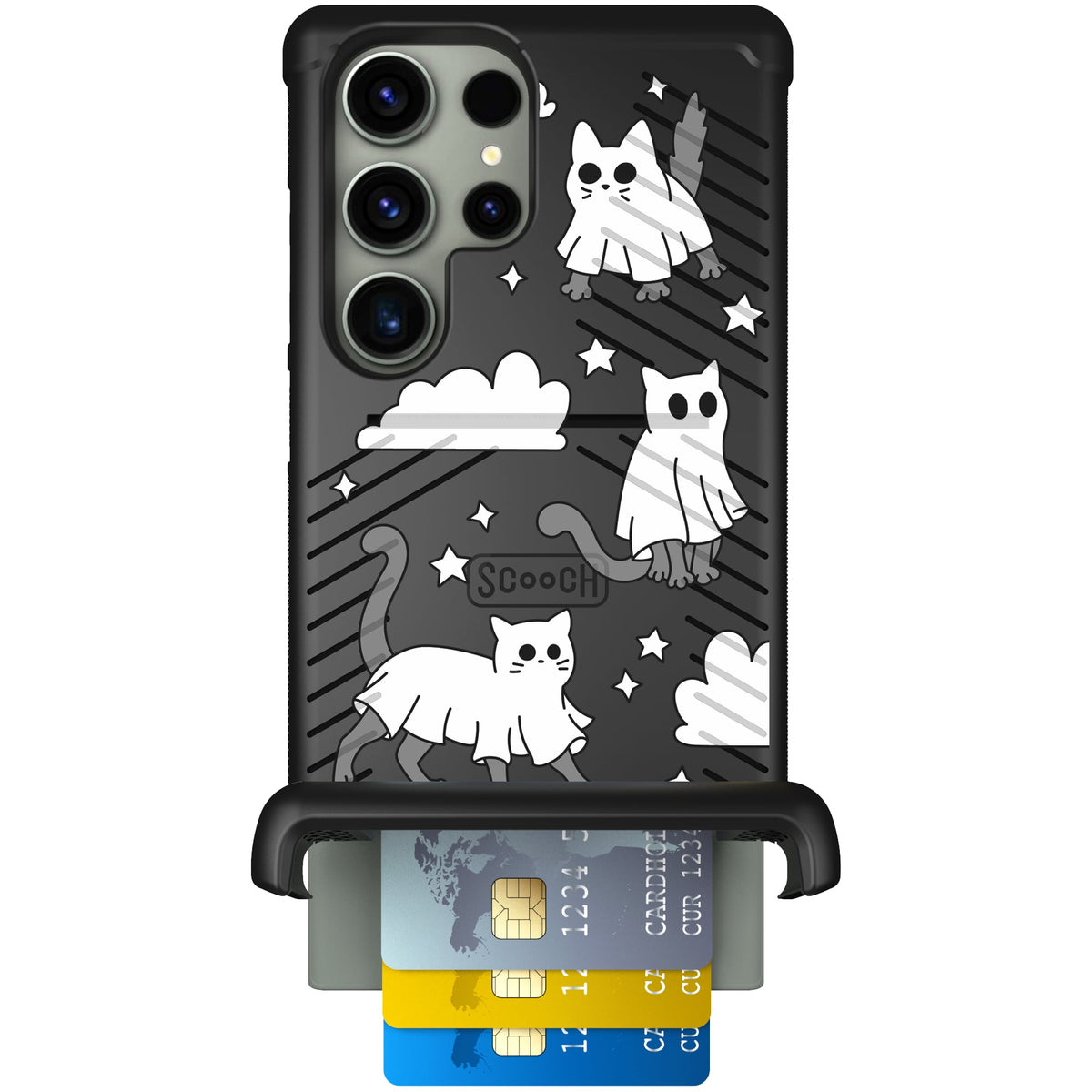 Scooch Wingmate Scaredy Cats case featuring the original Scaredy Cats print