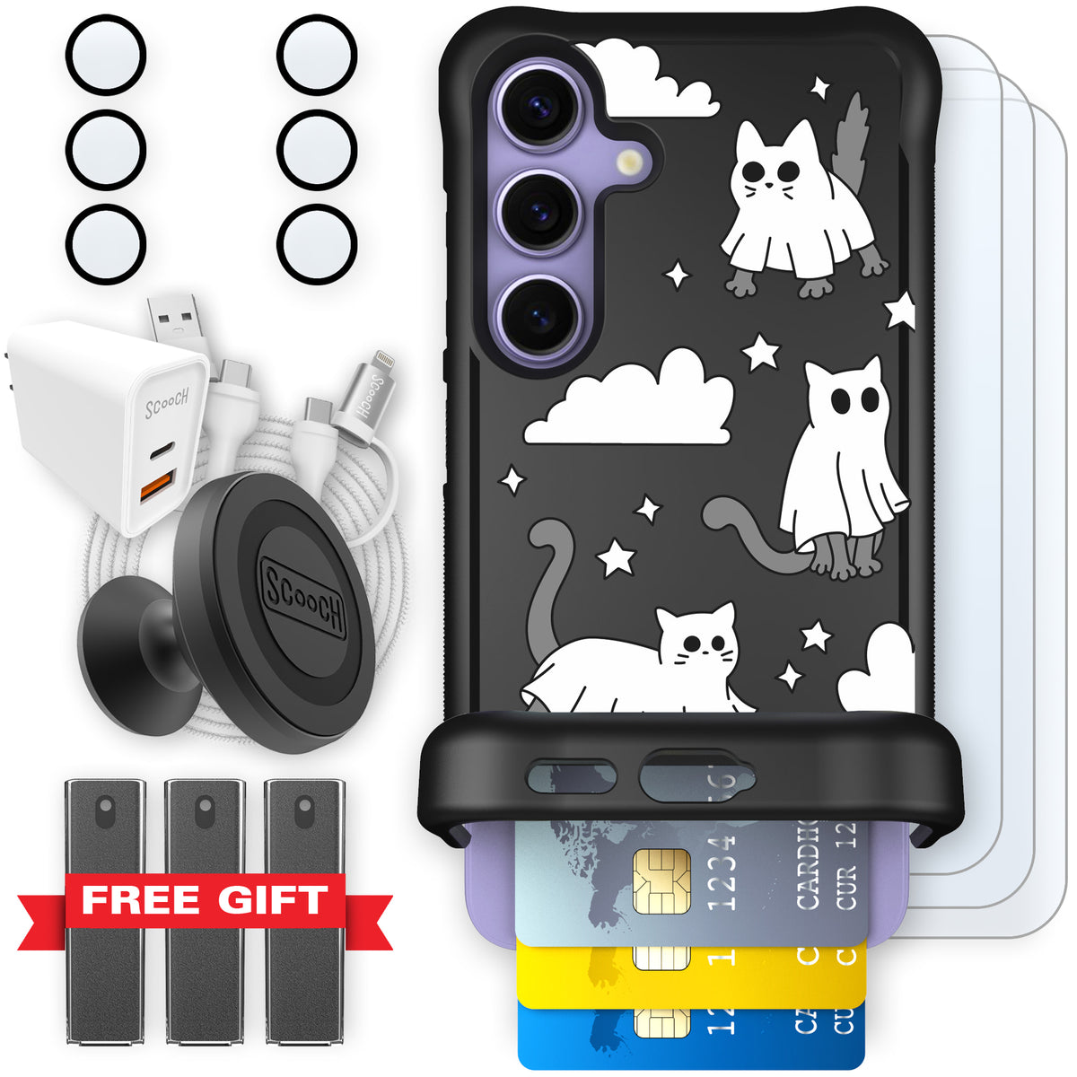 Scooch Wingmate Scaredy Cats ultimate bundle featuring the original Scaredy Cats print