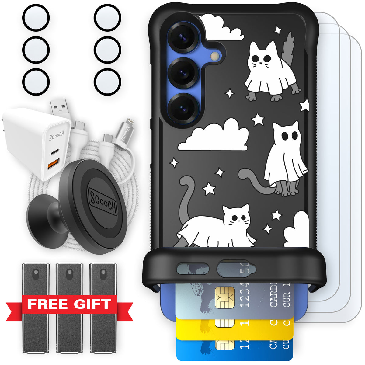 Scooch Wingmate Scaredy Cats ultimate bundle featuring the original Scaredy Cats print