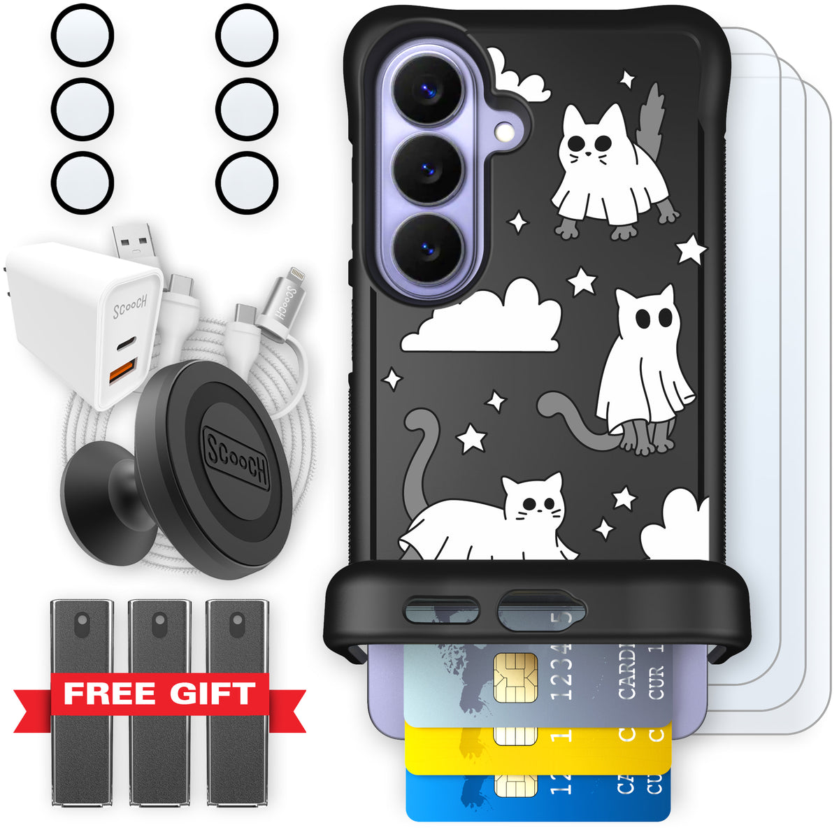 Scooch Wingmate Scaredy Cats ultimate bundle featuring the original Scaredy Cats print