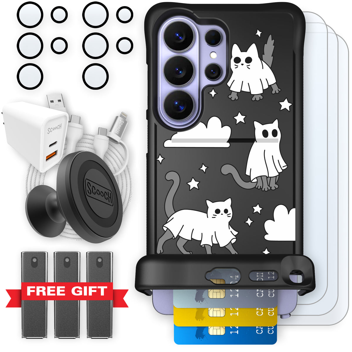 Scooch Wingmate Scaredy Cats ultimate bundle featuring the original Scaredy Cats print