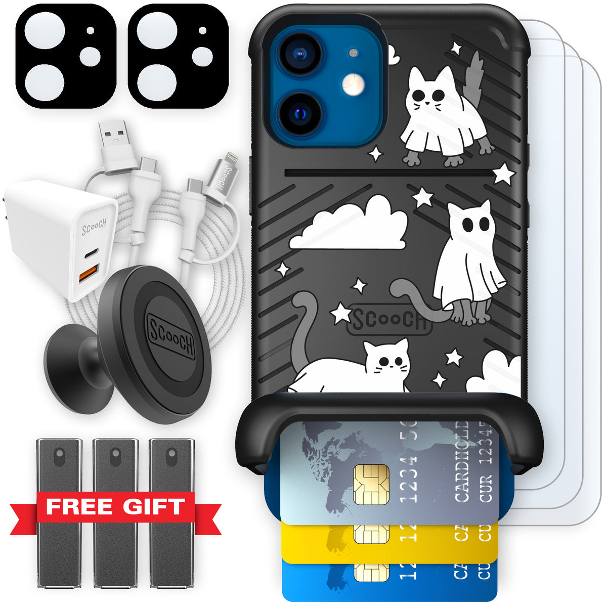 Scooch Wingmate Scaredy Cats ultimate bundle featuring the original Scaredy Cats print