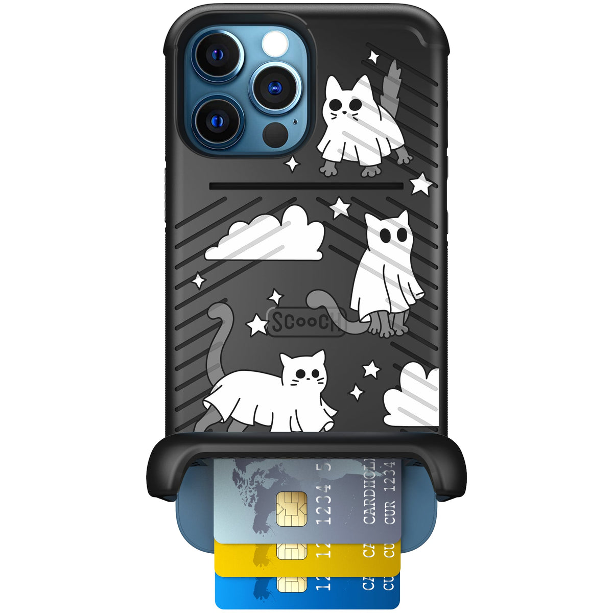 Scooch Wingmate Scaredy Cats case featuring the original Scaredy Cats print