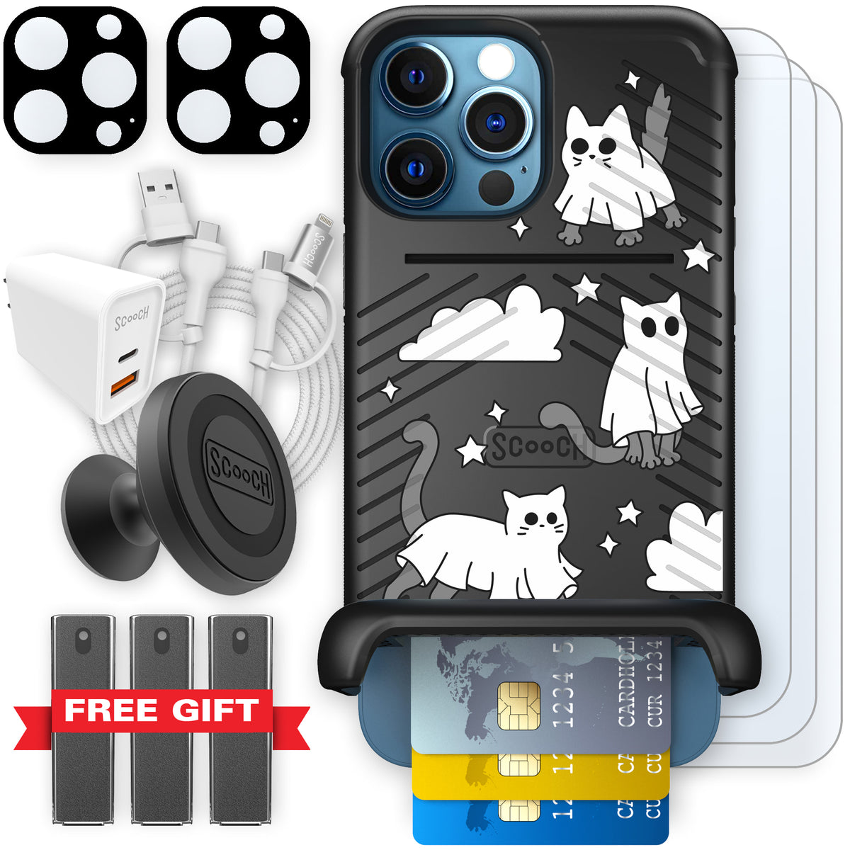 Scooch Wingmate Scaredy Cats ultimate bundle featuring the original Scaredy Cats print