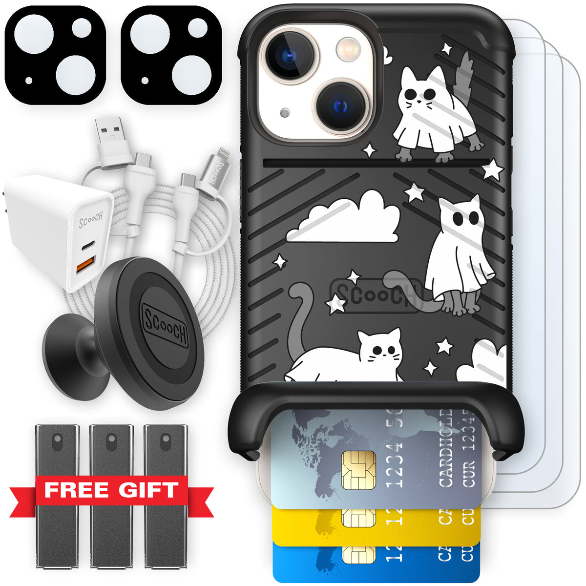 Scooch Wingmate Scaredy Cats ultimate bundle featuring the original Scaredy Cats print