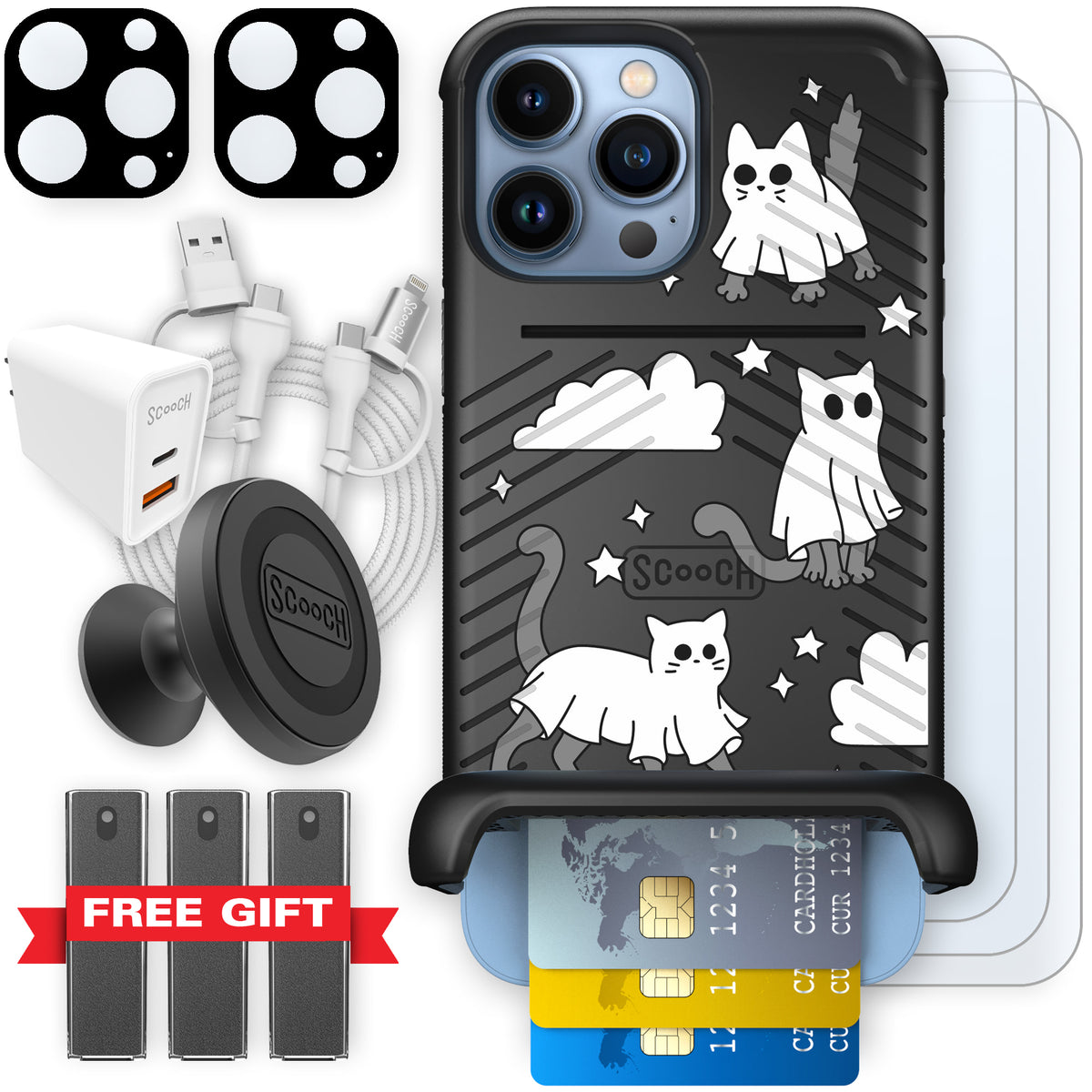 Scooch Wingmate Scaredy Cats ultimate bundle featuring the original Scaredy Cats print