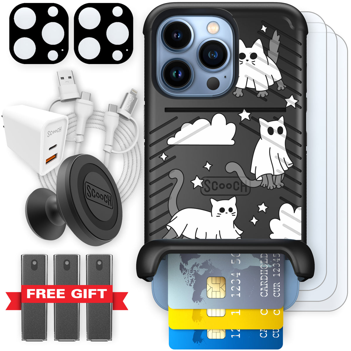 Scooch Wingmate Scaredy Cats ultimate bundle featuring the original Scaredy Cats print