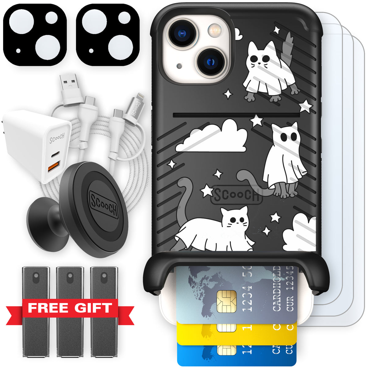 Scooch Wingmate Scaredy Cats ultimate bundle featuring the original Scaredy Cats print