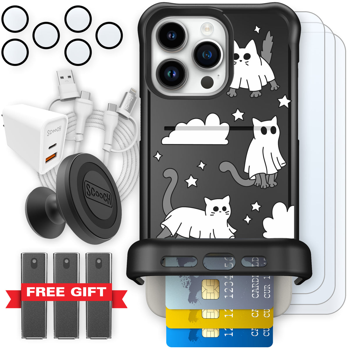 Scooch Wingmate Scaredy Cats ultimate bundle featuring the original Scaredy Cats print