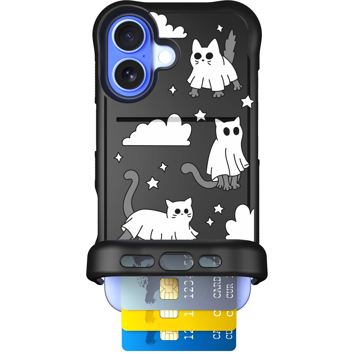 Scooch Wingmate Scaredy Cats case featuring the original Scaredy Cats print