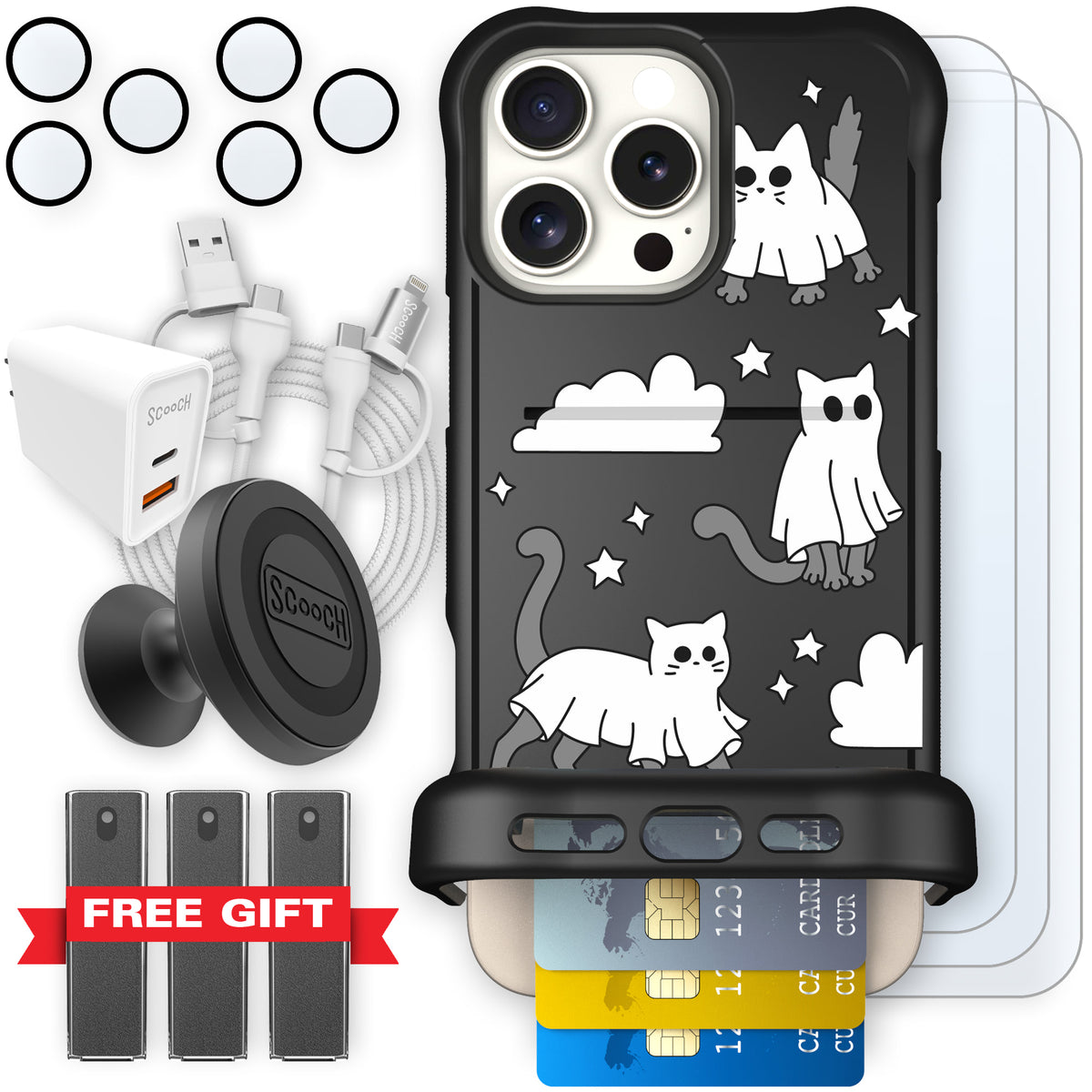 Scooch Wingmate Scaredy Cats ultimate bundle featuring the original Scaredy Cats print