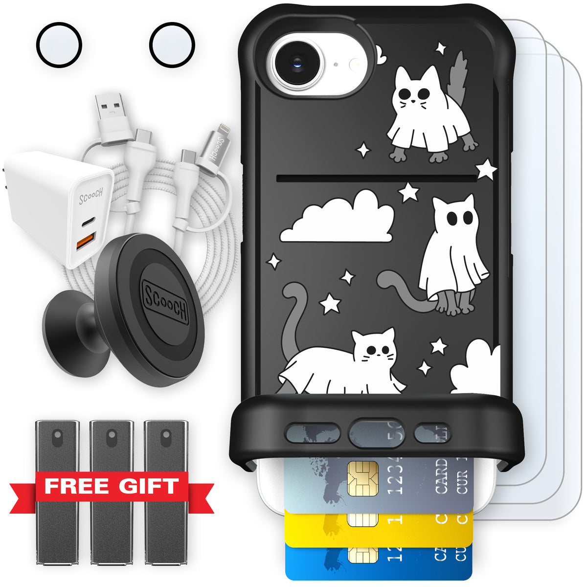 Scooch Wingmate Scaredy Cats ultimate bundle featuring the original Scaredy Cats print
