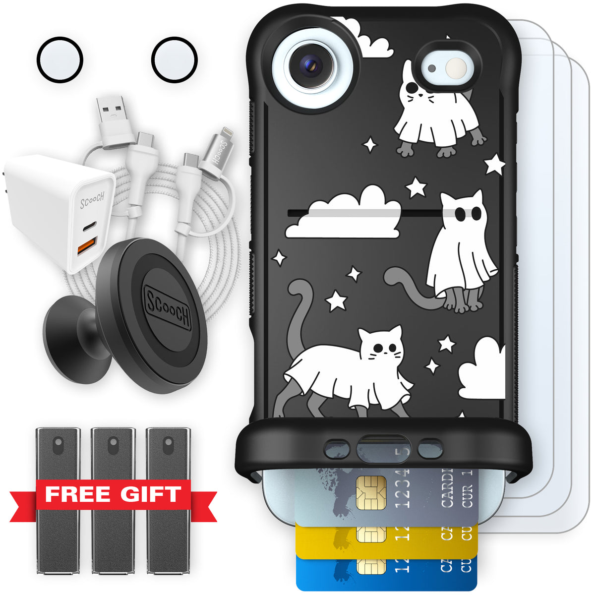 Scooch Wingmate Scaredy Cats ultimate bundle featuring the original Scaredy Cats print