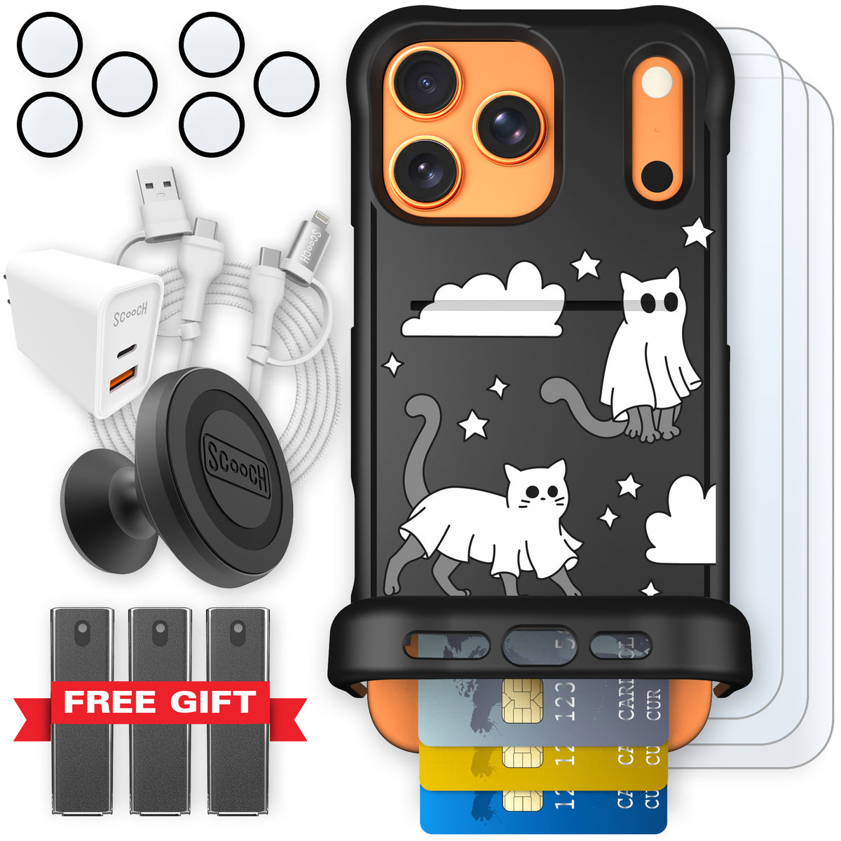 Scooch Wingmate Scaredy Cats ultimate bundle featuring the original Scaredy Cats print