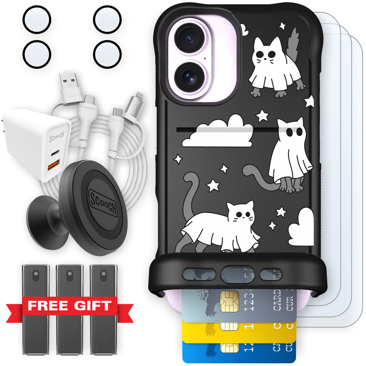 Scooch Wingmate Scaredy Cats ultimate bundle featuring the original Scaredy Cats print