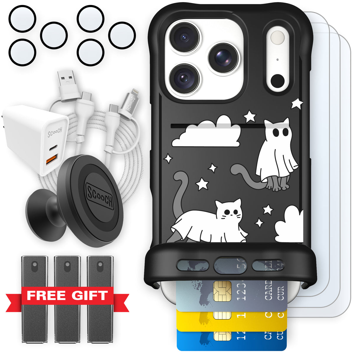 Scooch Wingmate Scaredy Cats ultimate bundle featuring the original Scaredy Cats print