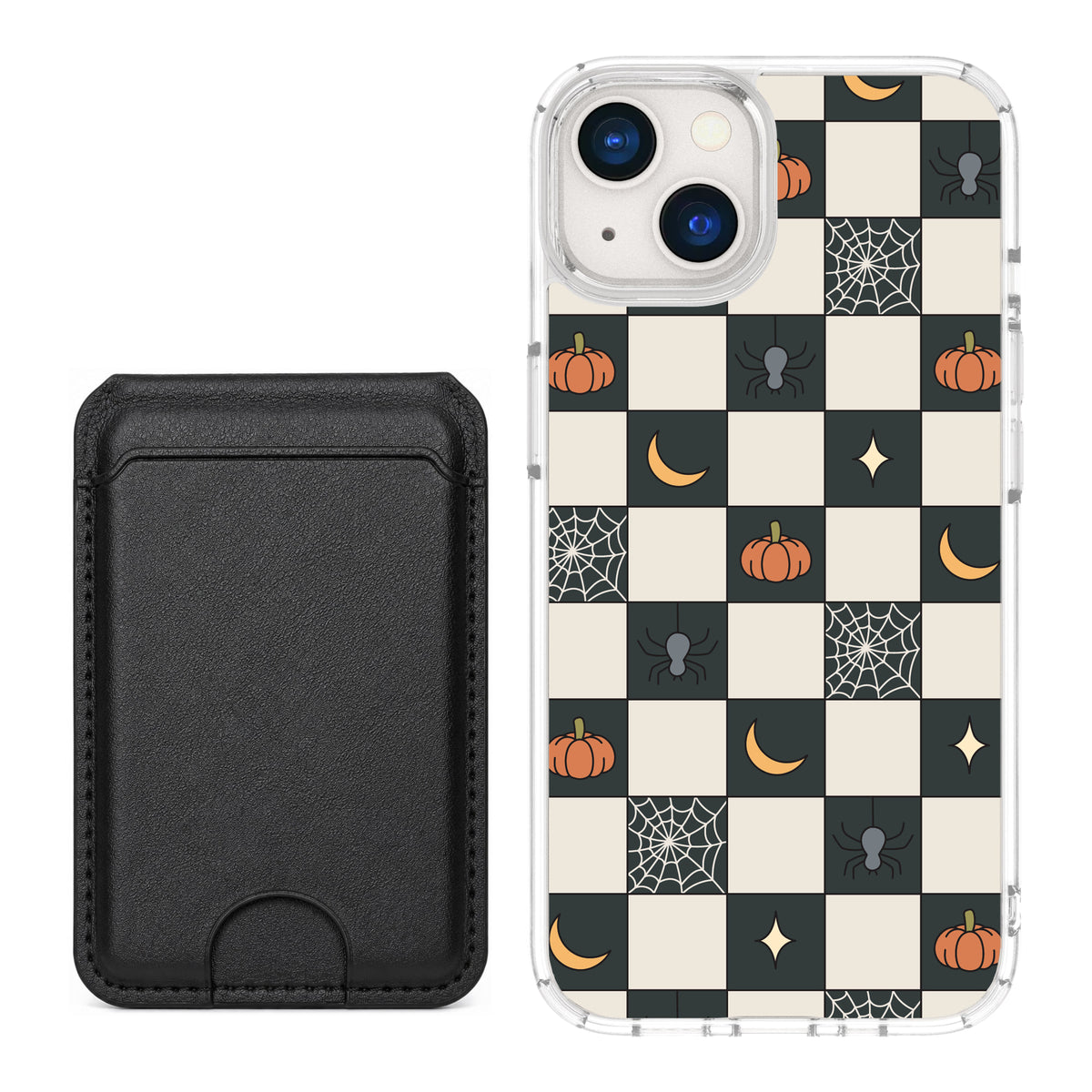 Scooch MagCase Spooky Squares black magwallet bundle featuring the original Spooky Squares print