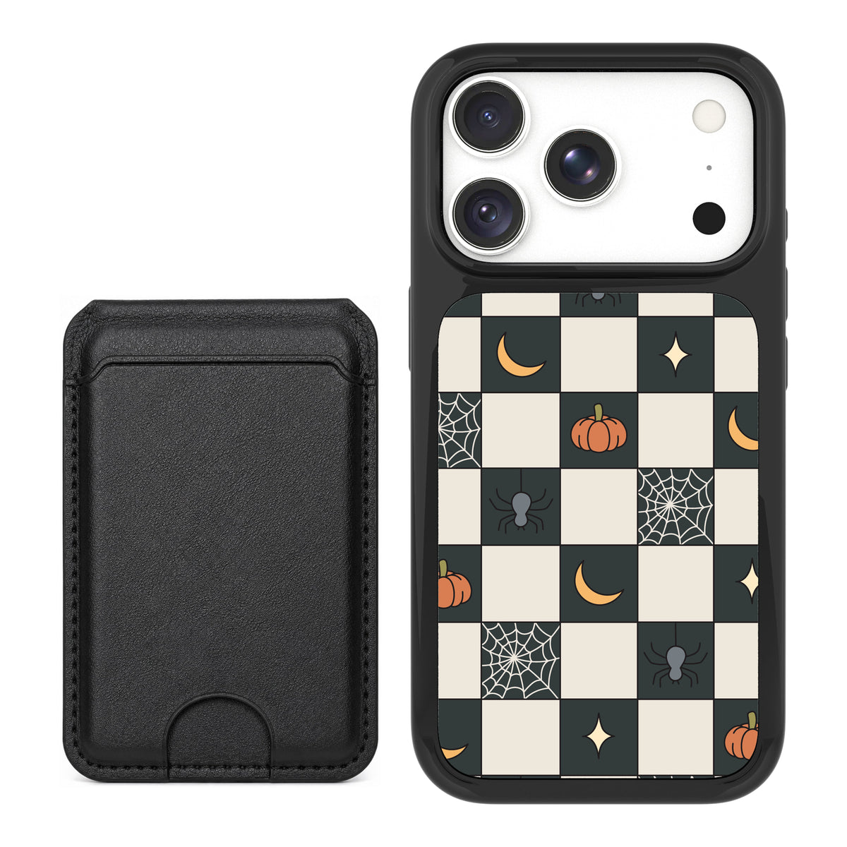 Scooch MagCase Spooky Squares black magwallet bundle featuring the original Spooky Squares print