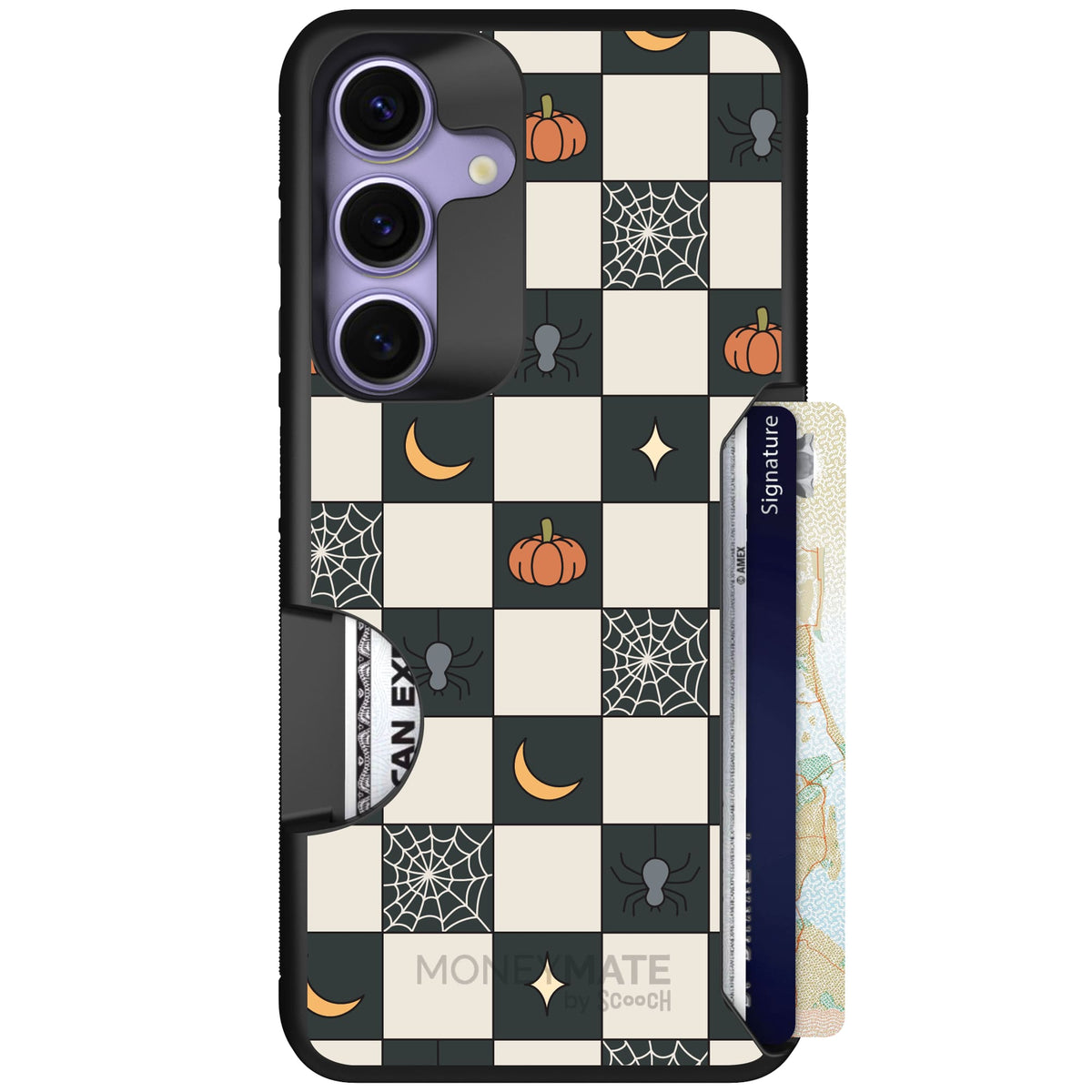 Scooch Moneymate Spooky Squares case featuring the original Spooky Squares print