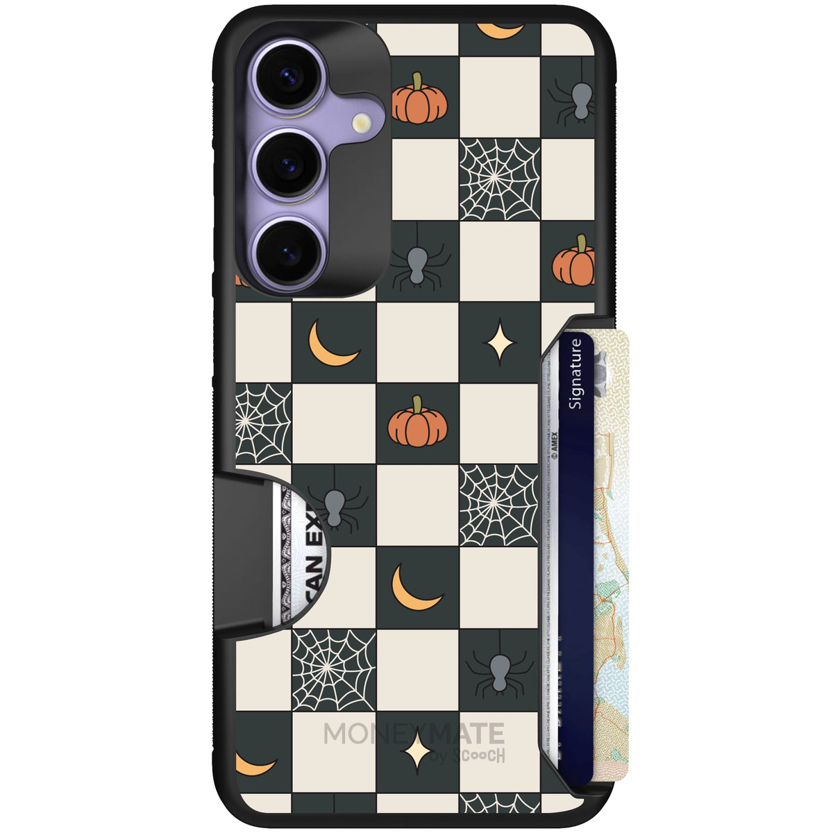 Scooch Moneymate Spooky Squares case featuring the original Spooky Squares print