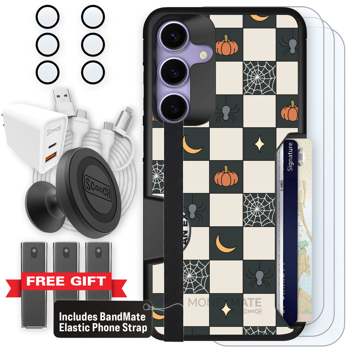 Scooch Moneymate Spooky Squares ultimate bundle featuring the original Spooky Squares print