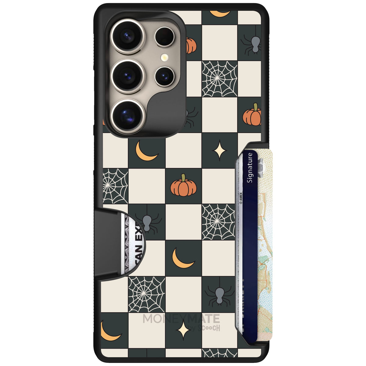 Scooch Moneymate Spooky Squares case featuring the original Spooky Squares print
