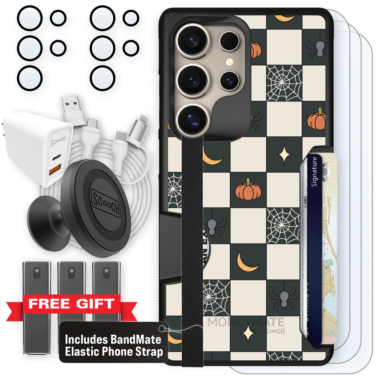 Scooch Moneymate Spooky Squares ultimate bundle featuring the original Spooky Squares print