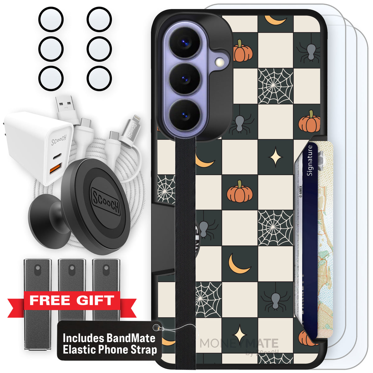 Scooch Moneymate Spooky Squares ultimate bundle featuring the original Spooky Squares print