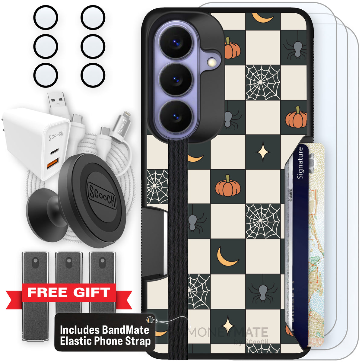 Scooch Moneymate Spooky Squares ultimate bundle featuring the original Spooky Squares print